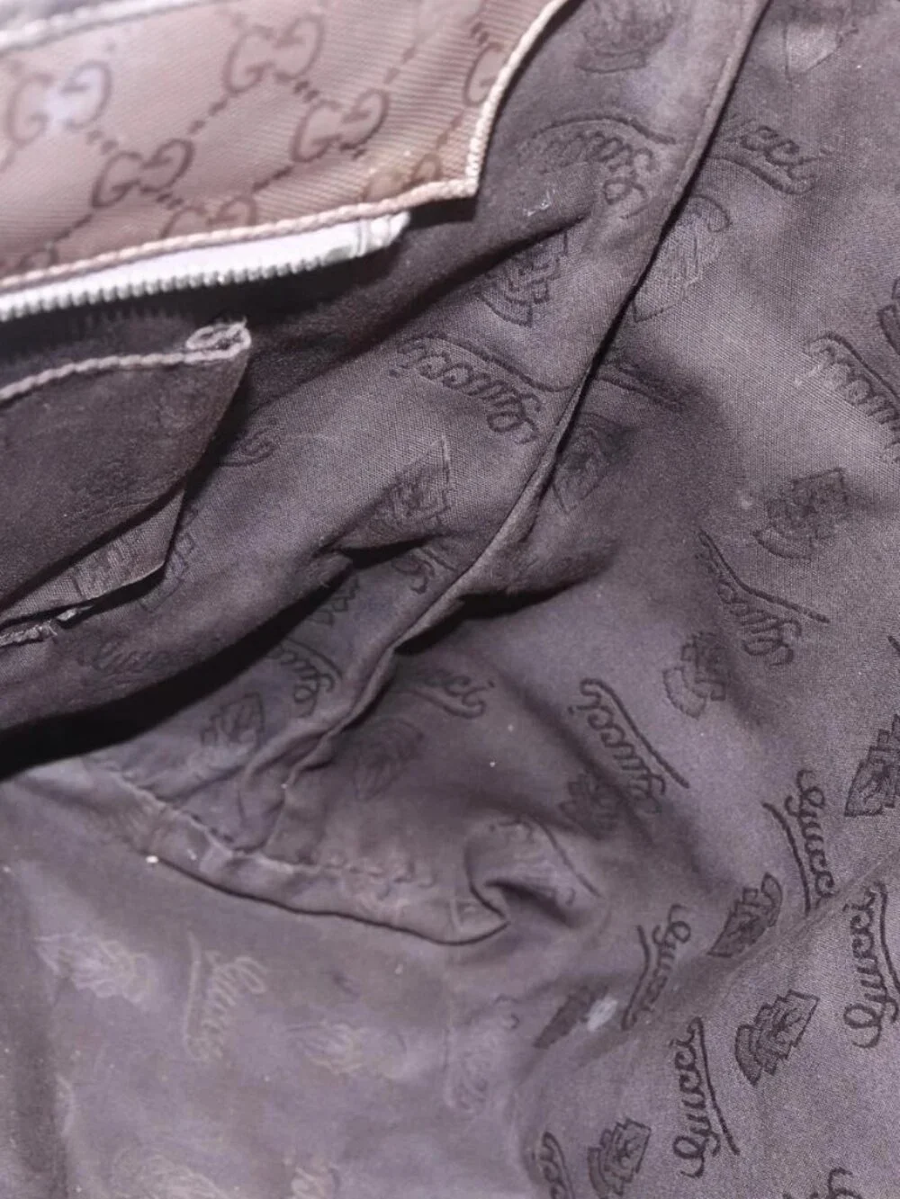 GUCCI GG implementation Tote Bag PVC Silver 211137 Auth BA9306 - Picture 12 of 16